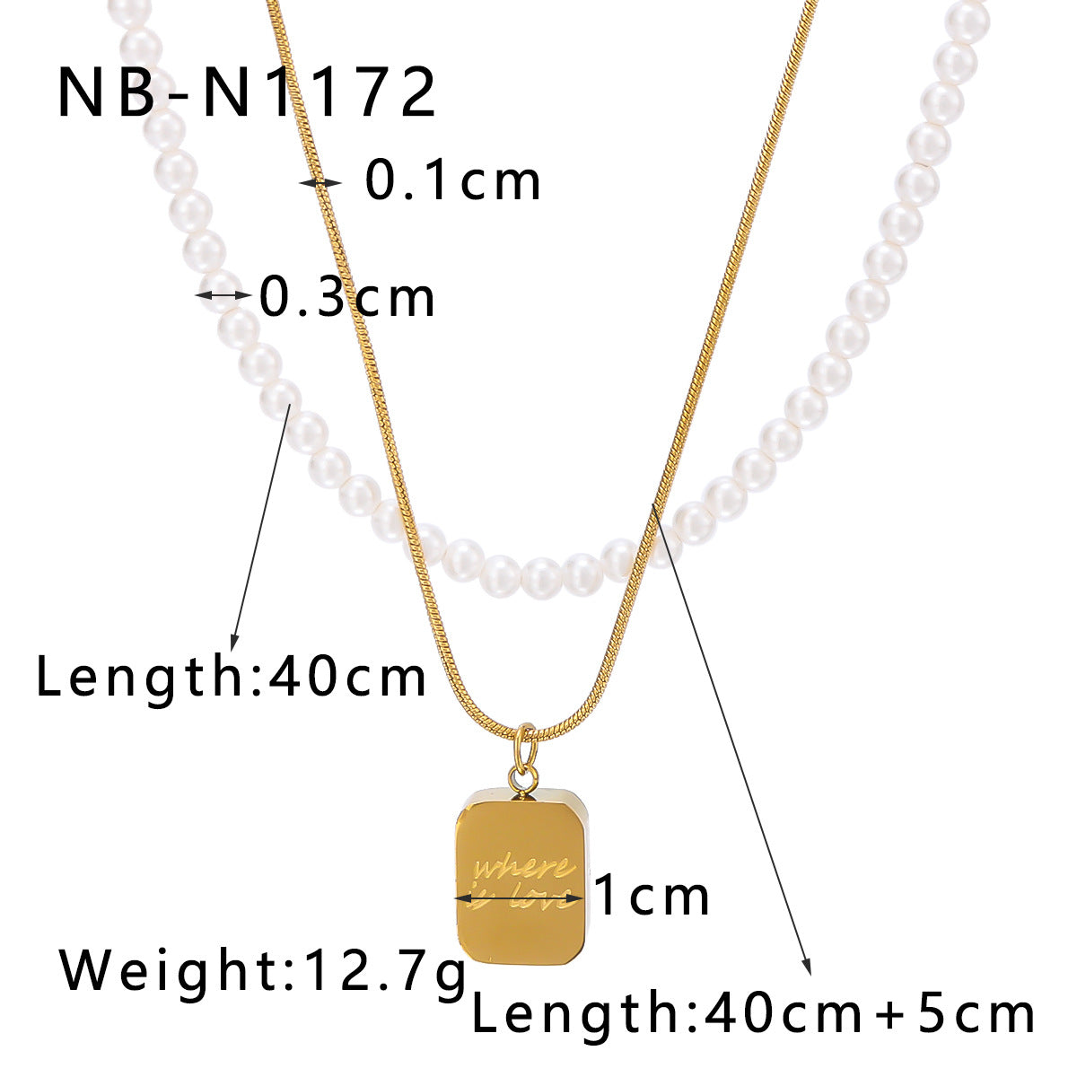Collana vintage di lusso in acciaio inossidabile con pendente a cuore, placcatura in oro e intarsio in madreperla bianca per donna
