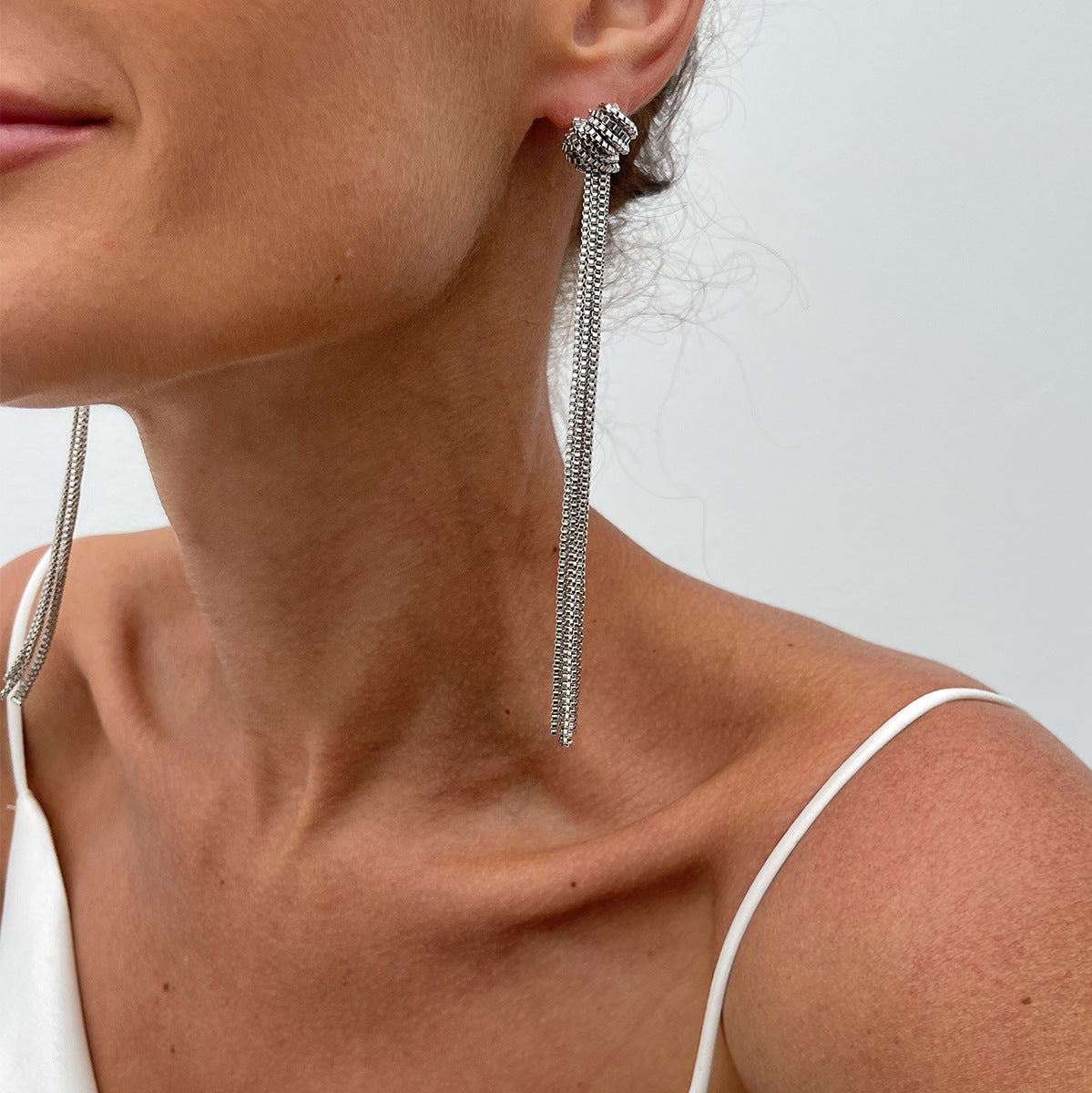 Minimalist Geometric Plated Iron Tassel Necklace for Women