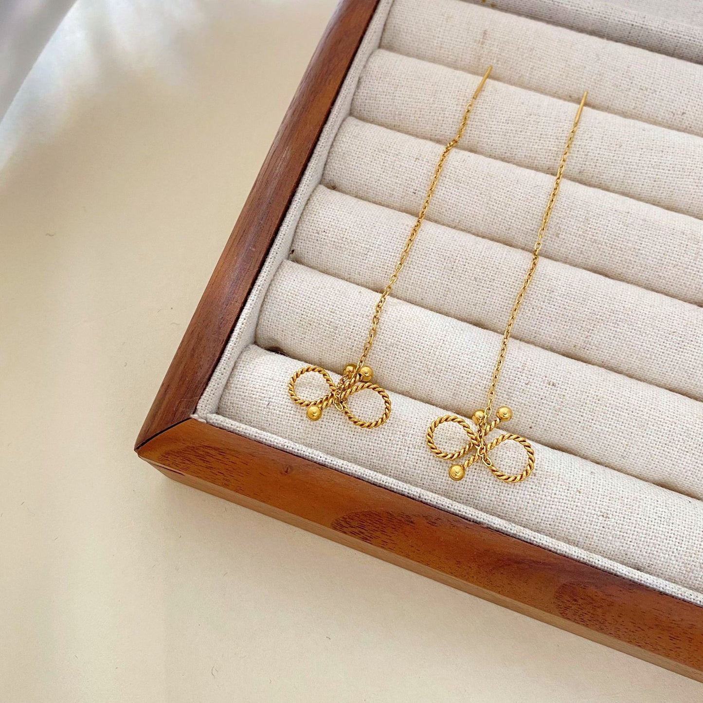 Minimalist Luxury Titanium Steel Bow Earrings