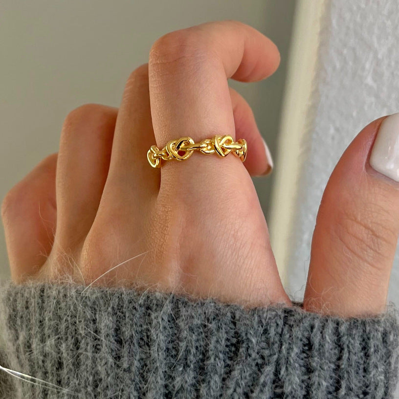 Anello da donna minimalista a forma di stella in argento sterling 925 con design a fascia aperta, stile naturale e fresco-dolce