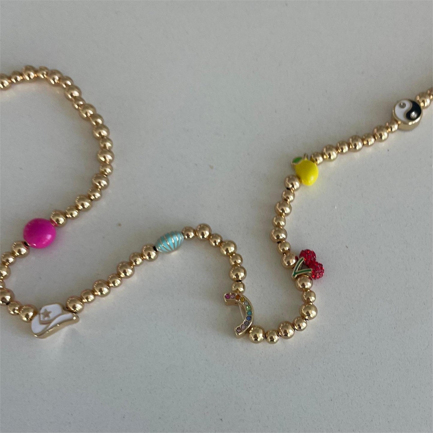 Minimalist Heart Geometric Gemstone Pendant Plated Brass Necklace DIY Charm Bar Corn Chain Unisex