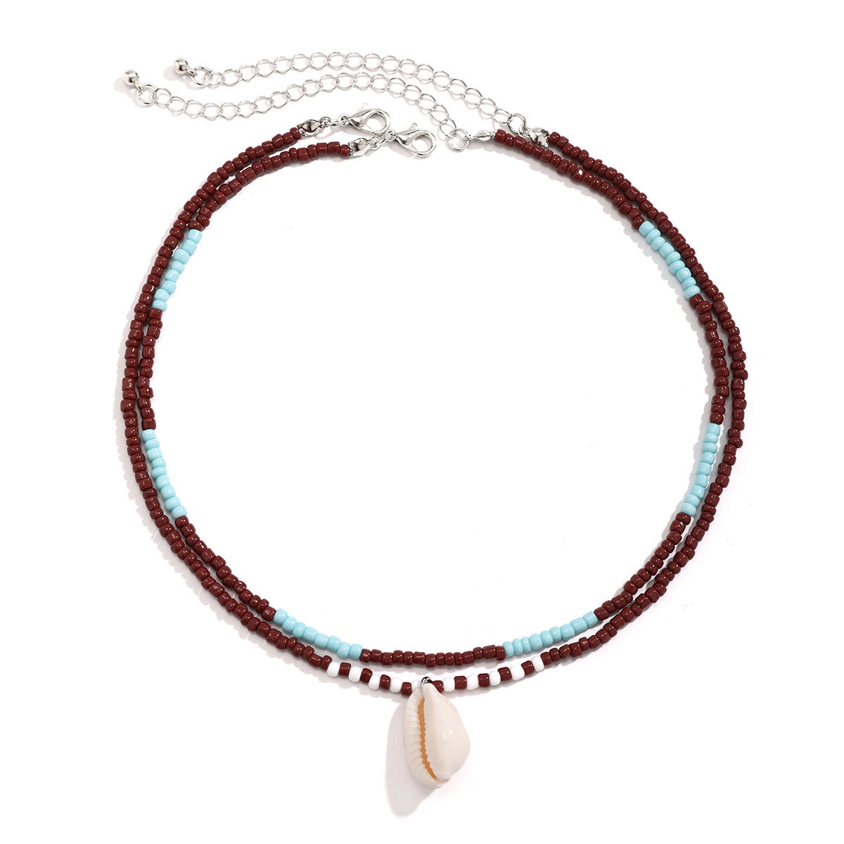 Casual Starfish & Shell Resin Alloy Pendant Ball Chain Necklace for Women