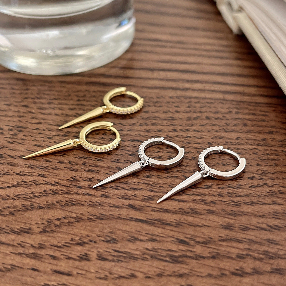 Minimalist Star-Shaped S925 Sterling Silver Stud Earrings with Rhinestone Inlay for Women