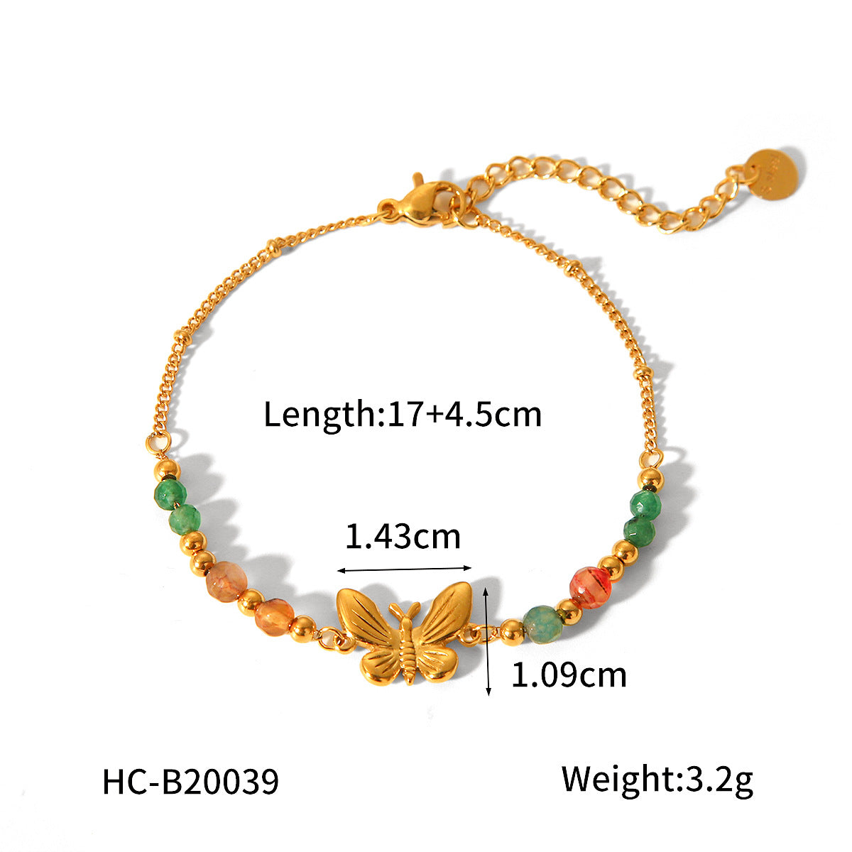 Bracciale da donna placcato in acciaio inossidabile a forma di farfalla, stile vintage francese, gioielli eleganti e minimalisti