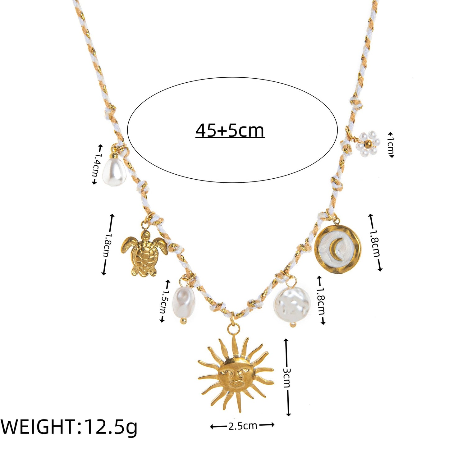 Ciondolo con Barretta a Charm per Collana in Acciaio Inossidabile PVD, Stile Casual, con Animale