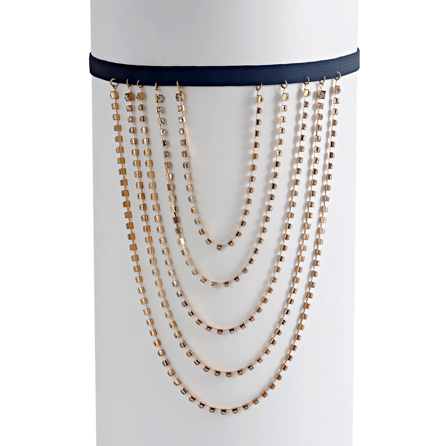 Minimalist Punk Multi-Layer Rhinestone Body Chain for Women