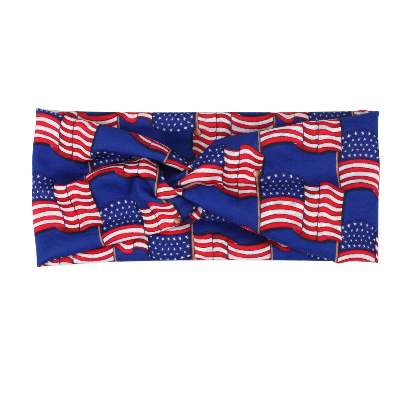 Fascia per Capelli Sportiva Stampa Foglie Bandiera Americana Rosso Bianco Blu a Strisce per Yoga Fitness Festa