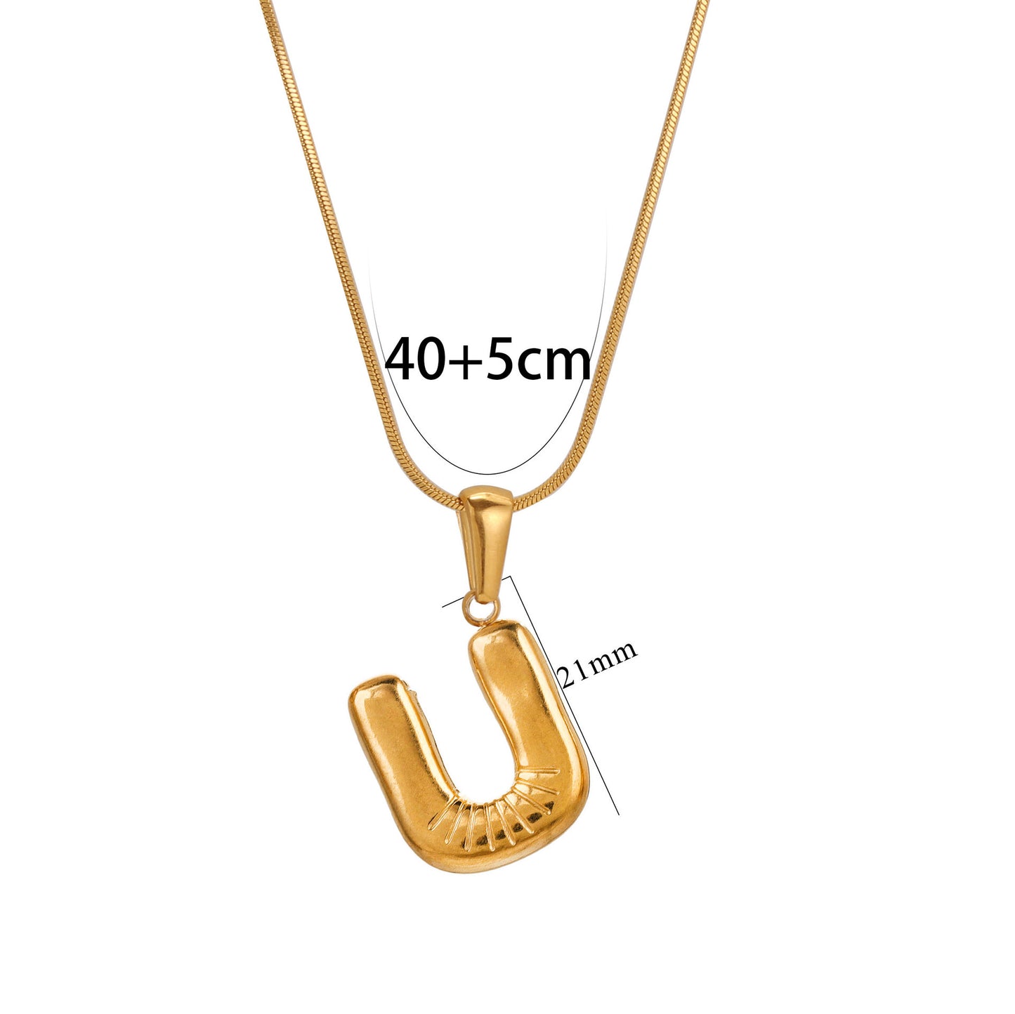 Collana con Pendente Rotondo Minimalista con Lettera per Donna e Uomo Acciaio Inossidabile con Placcatura in Oro 18K Design Geometrico Lucidato Ispirato ai Palloncini