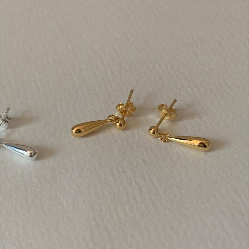Pendientes Colgantes Geométricos Minimalistas en Plata de Ley 925 con Baño para Mujer