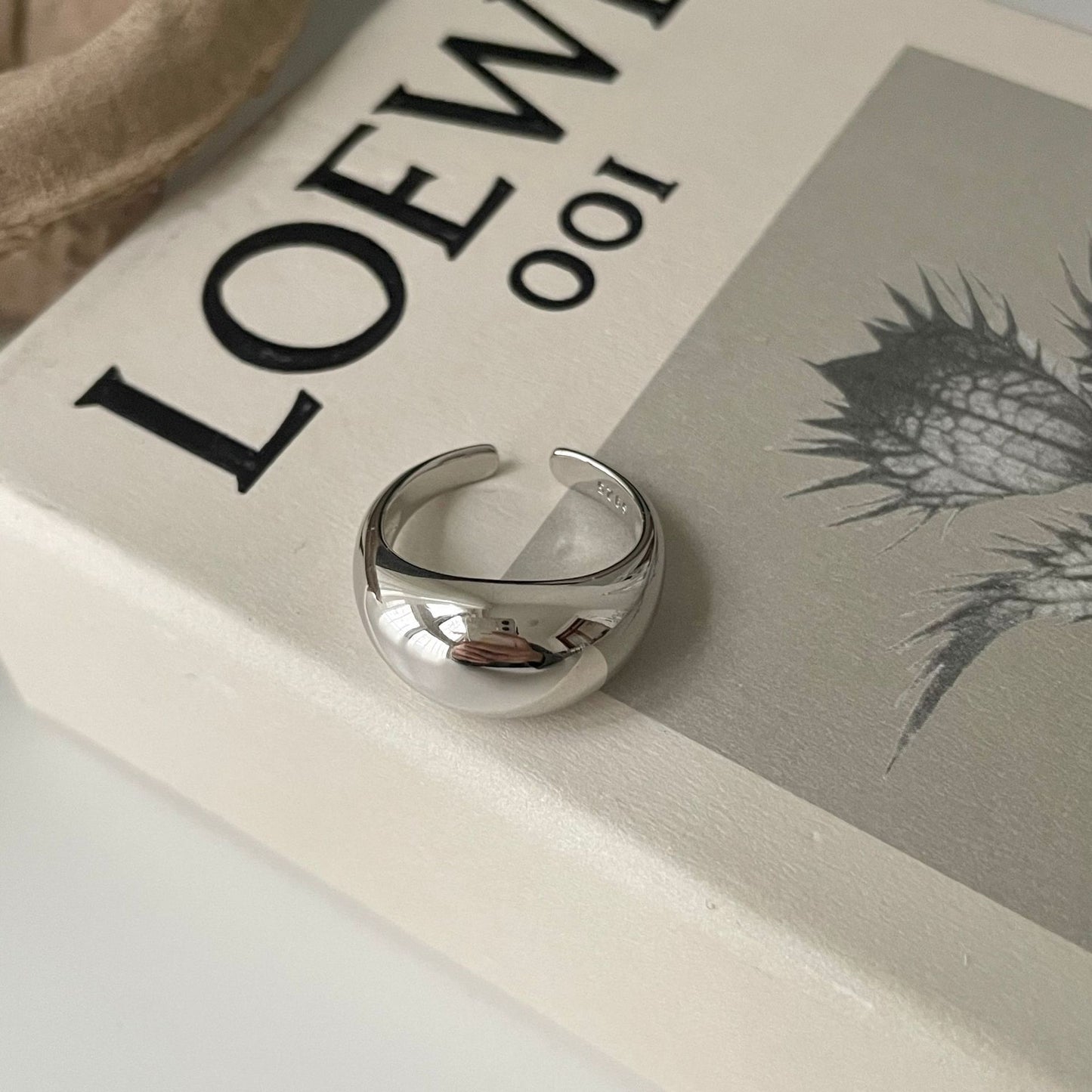Anello da donna in argento sterling 925 lucido geometrico minimalista
