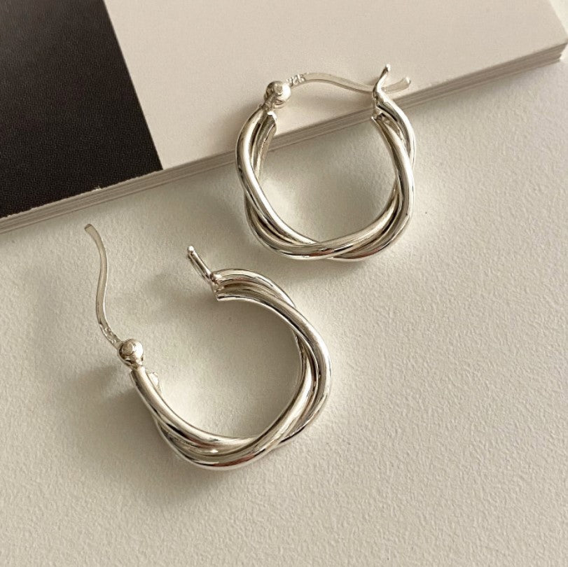 Pendientes de lágrima geométricos minimalistas de plata de ley 925 vintage con incrustaciones de perlas