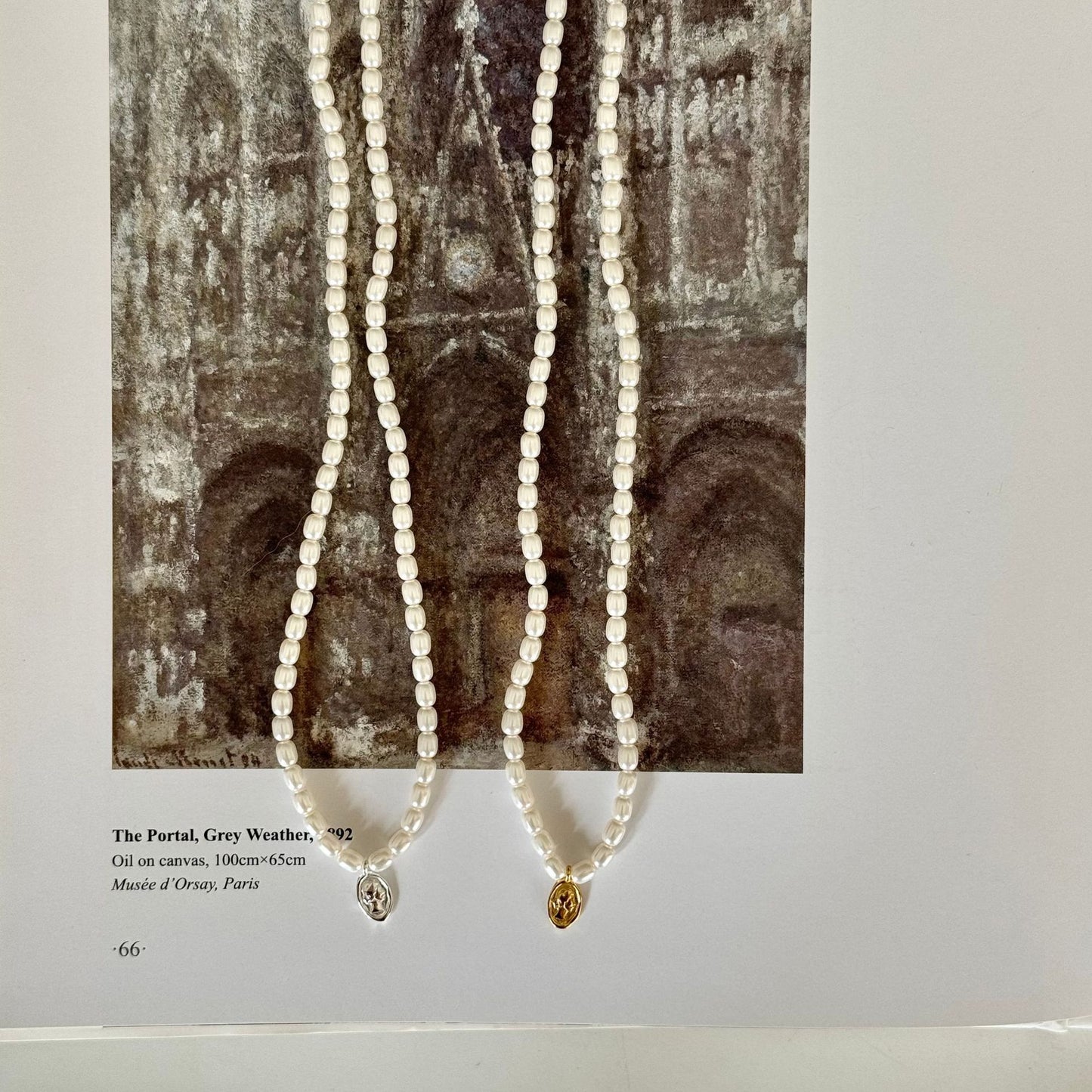 Collana pendente con perla tessuta e cristalli a forma di regina, in argento sterling 925, motivo geometrico, dolce e naturale