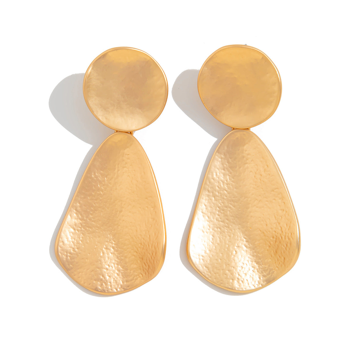 Minimalist Geometric Teardrop Dangle Earrings in Zinc Alloy with Matte Finish and Electroplated Surface for Women