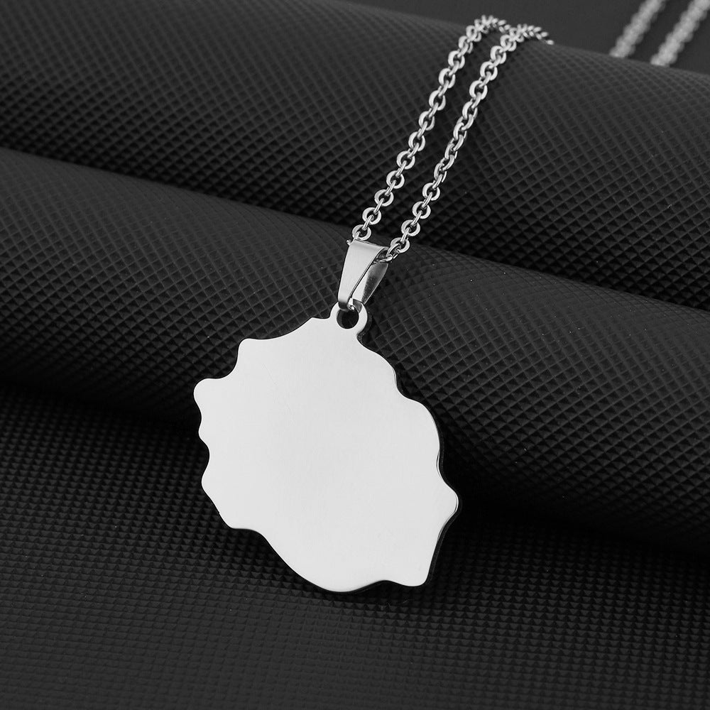 Collana con Pendente Vintage Etnico Geometrico in Acciaio al Titanio con Finitura Placcata Unisex, Stile O-Chain