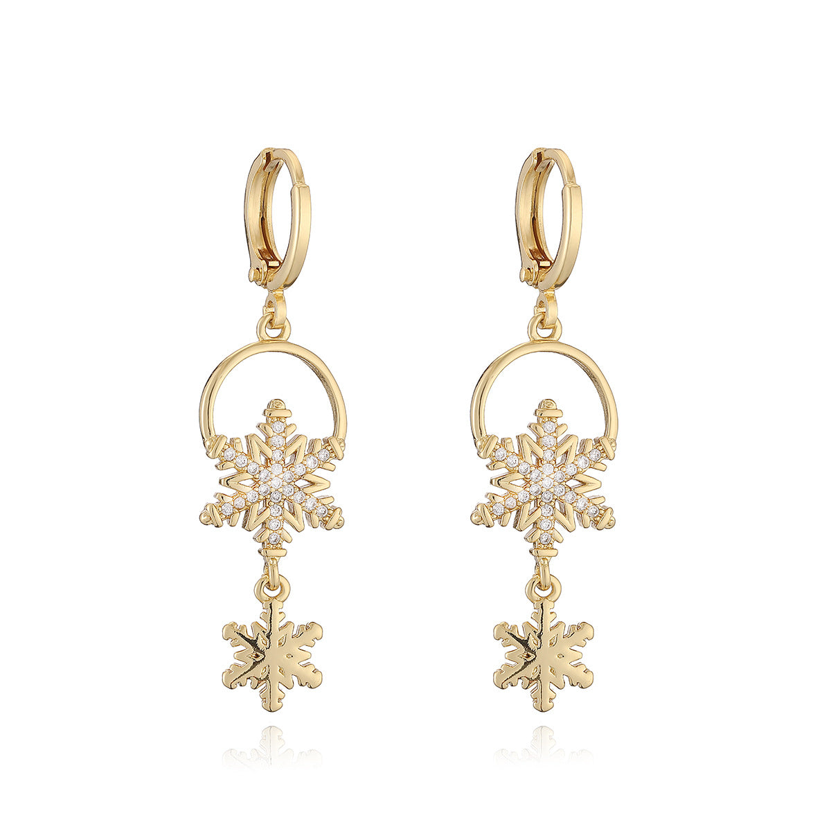 Minimalist Elegant 18K Gold Plated Brass Heart Geometric Earrings
