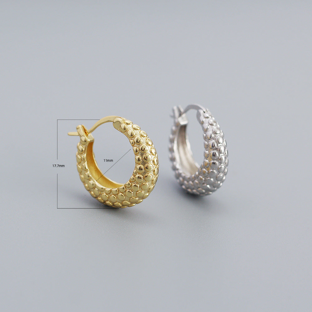 Minimalist Geometric U-Shaped S925 Sterling Silver Earrings with Plated Finish