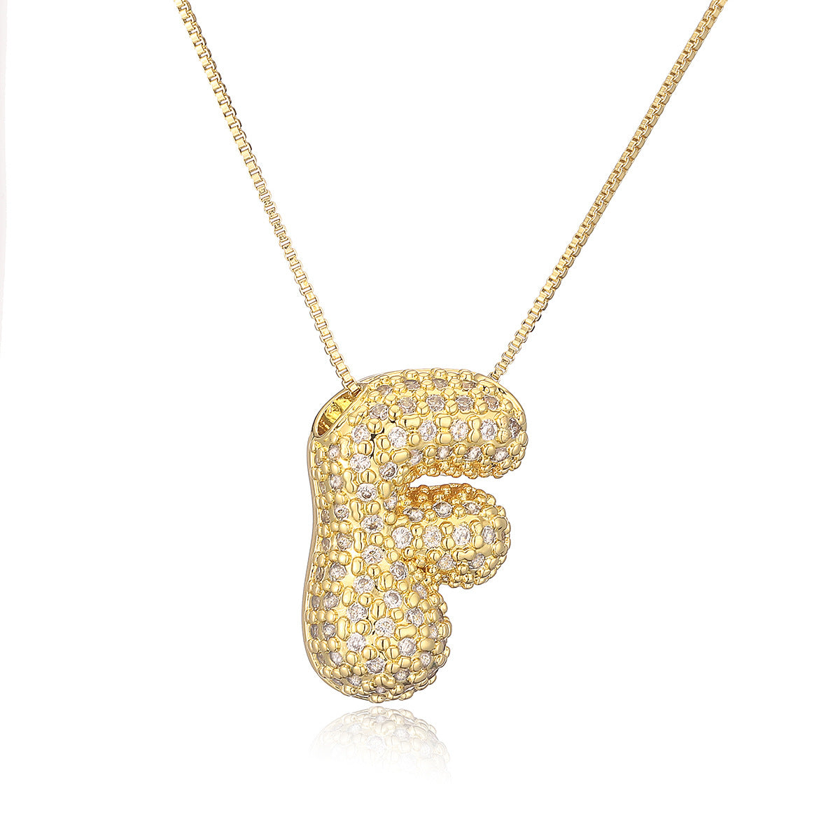 Collana a forma di lettera minimalista in rame placcato oro vero da donna