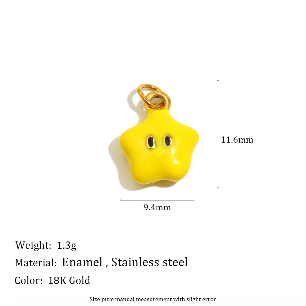 18K Gold Plated Drip Oil Animal Shape Stainless Steel Charm Bar