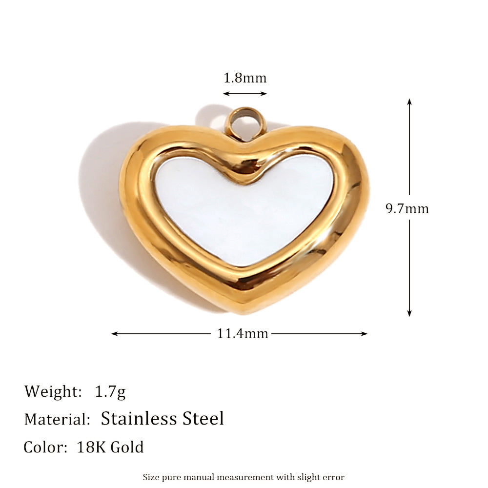 Colgante Corazón Flor Plana Aguacate Geométrico para Mujer de Acero Inoxidable Enchapado en Oro de 18K Accesorio de Moda