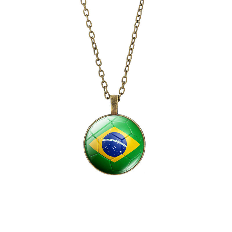 Sporty Round Geometric Alloy Plated Pendant Necklace with Crystal Charm for Unisex