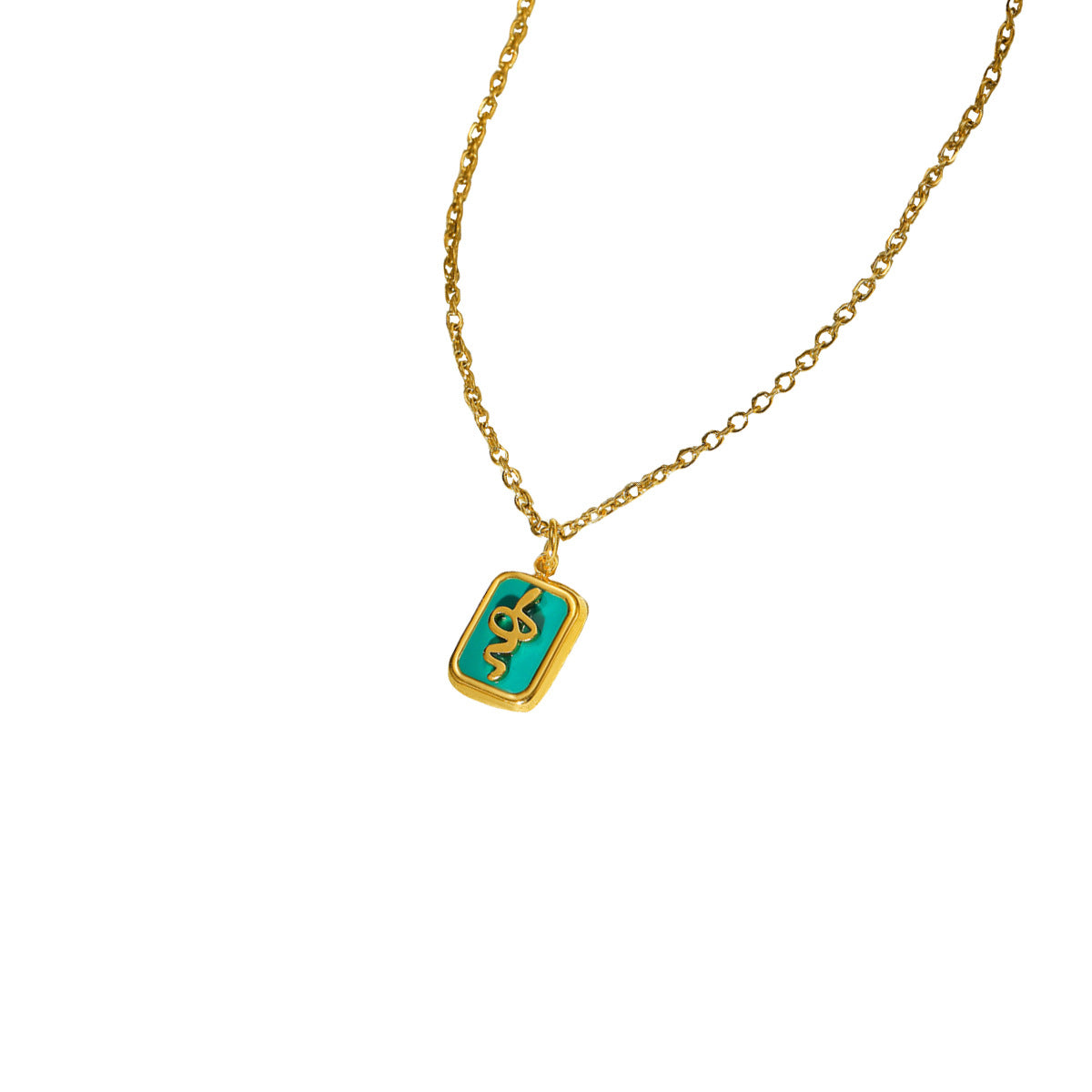 Collana minimalista a forma di serpente in acciaio al titanio con finitura placcata per donna