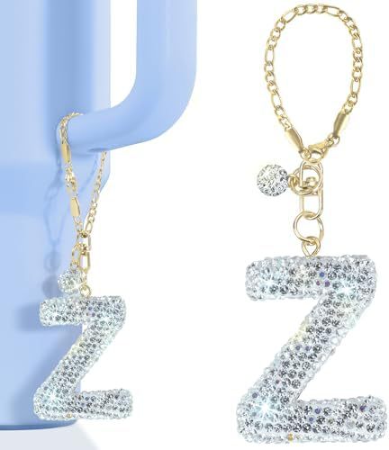 Rhinestone Inlaid Letter Resin Charm Bar
