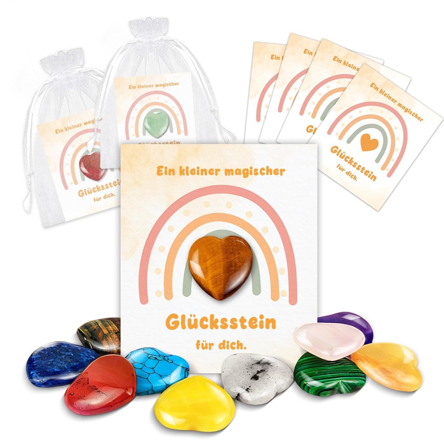 Minimalist Polished PVC Heart Teardrop Pendant Charm Set