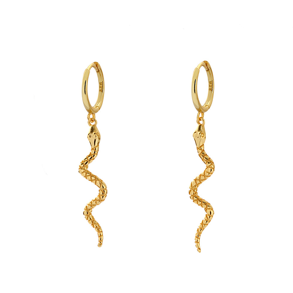 Orecchini a clip creativi a forma di animale in argento sterling S925 con intarsio di strass e finitura smaltata, unisex