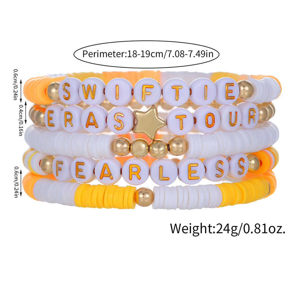 Bohemian Letter Resin Acrylic Bracelet