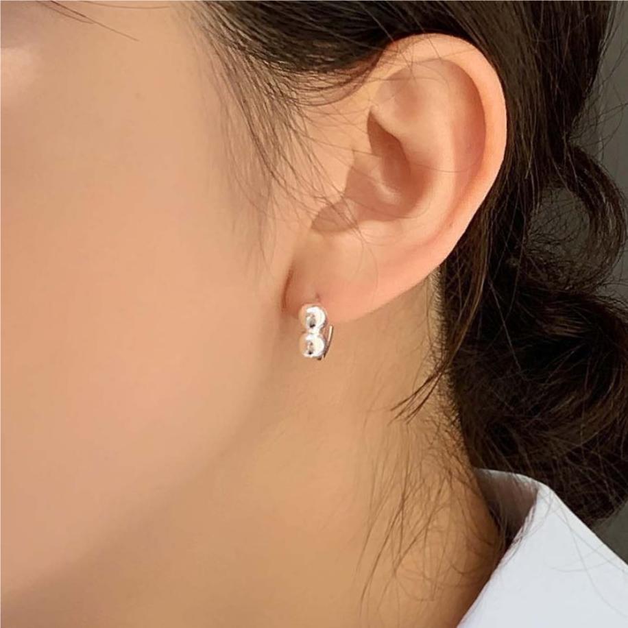 Minimalist Geometric Letter-Shaped 925 Sterling Silver Stud Earrings for Women