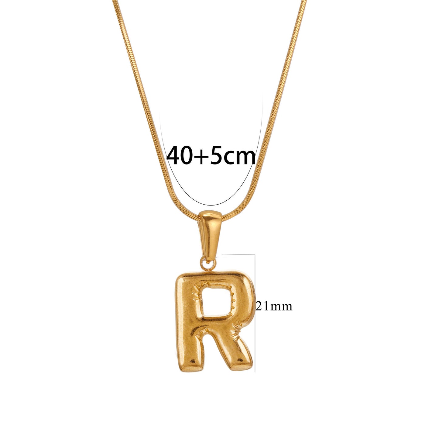 Collana con Pendente Rotondo Minimalista con Lettera per Donna e Uomo Acciaio Inossidabile con Placcatura in Oro 18K Design Geometrico Lucidato Ispirato ai Palloncini