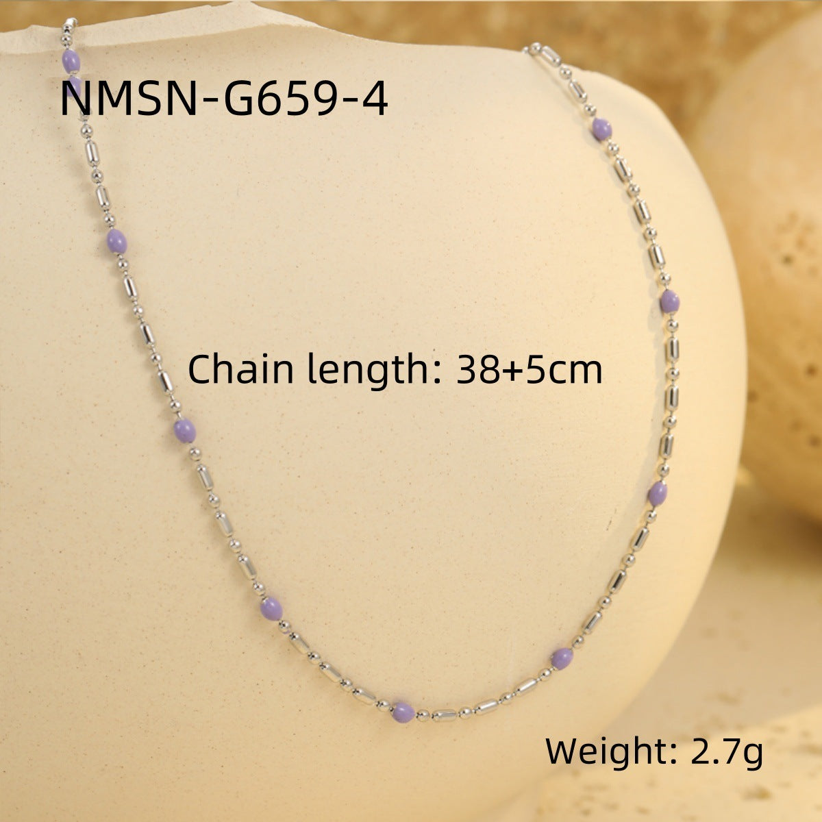 Collar Minimalista con Guardapelo de Acero de Titanio con Acabado Esmaltado y Detalle de Perla para Mujer