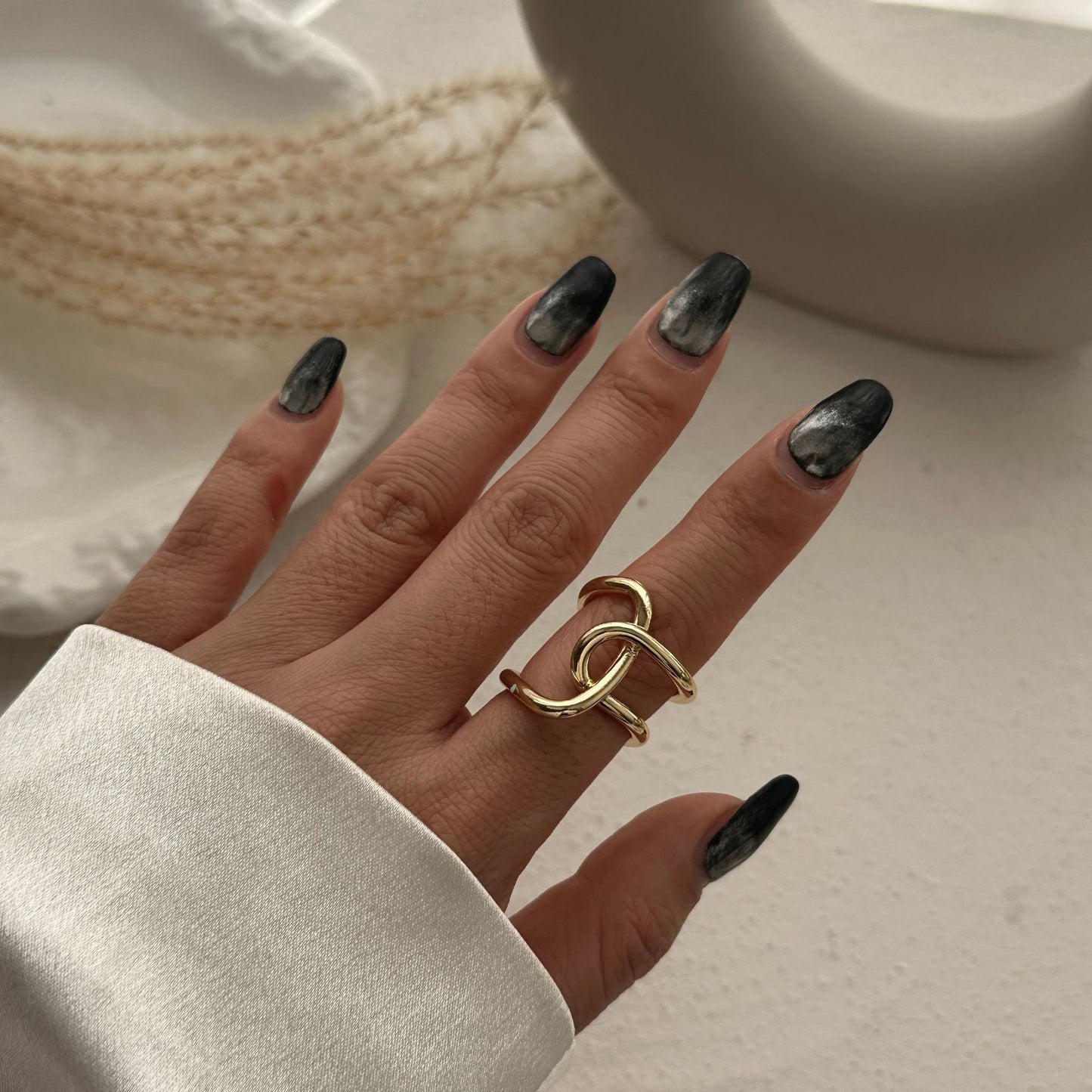 Set di bracciali a polsino placcati in lega geometrica per impieghi gravosi
