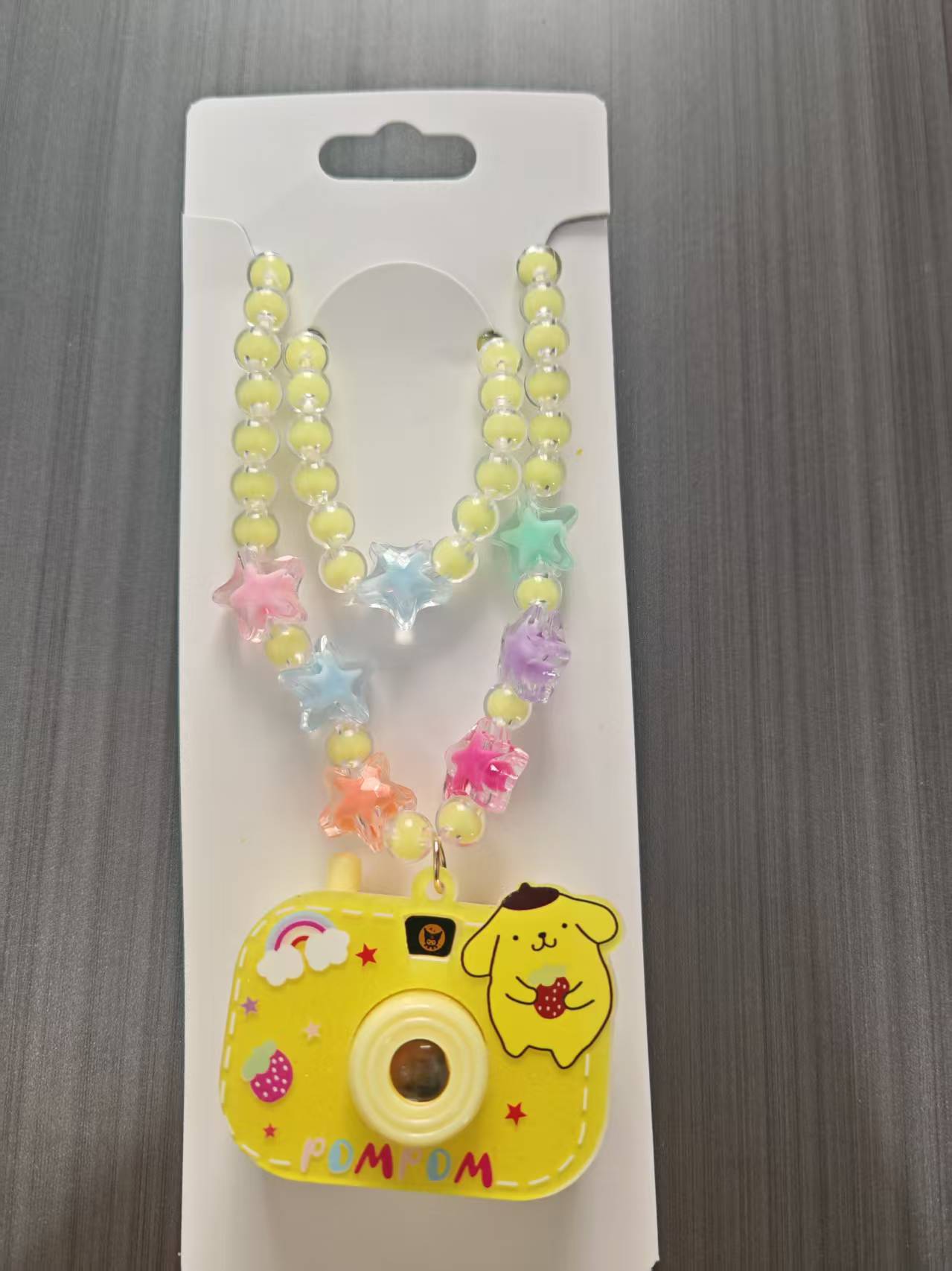 Collana con Pendente a Forma di Personaggio dei Cartoni Animati per Bambini con Fotocamera a Proiezione in Resina su Catena a Sfere, Simpatico Regalo di Compleanno per Ragazze dai 3 ai 10 Anni