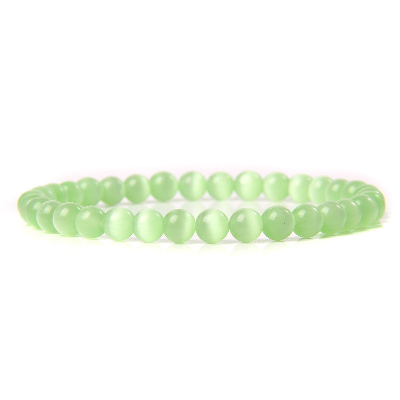 Sweet Natural Gemstone Round Beaded Stretch Bracelet Unisex