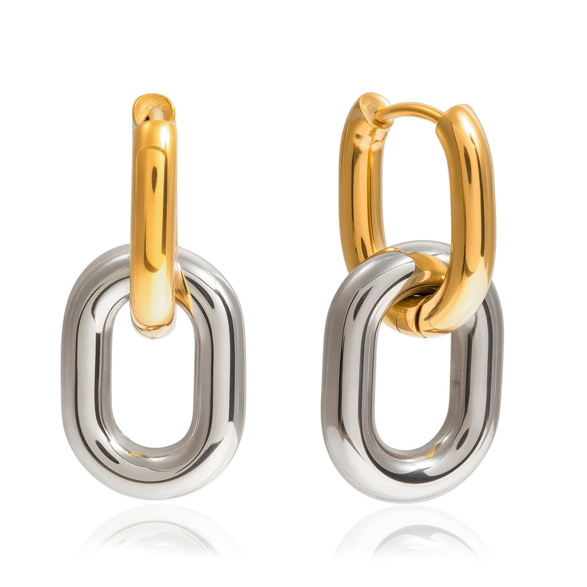 Orecchini a Cerchio Geometrici Minimalisti da Donna in Acciaio Inossidabile con Finitura Placcata Ipoallergenici Leggeri Gioielli di Lusso