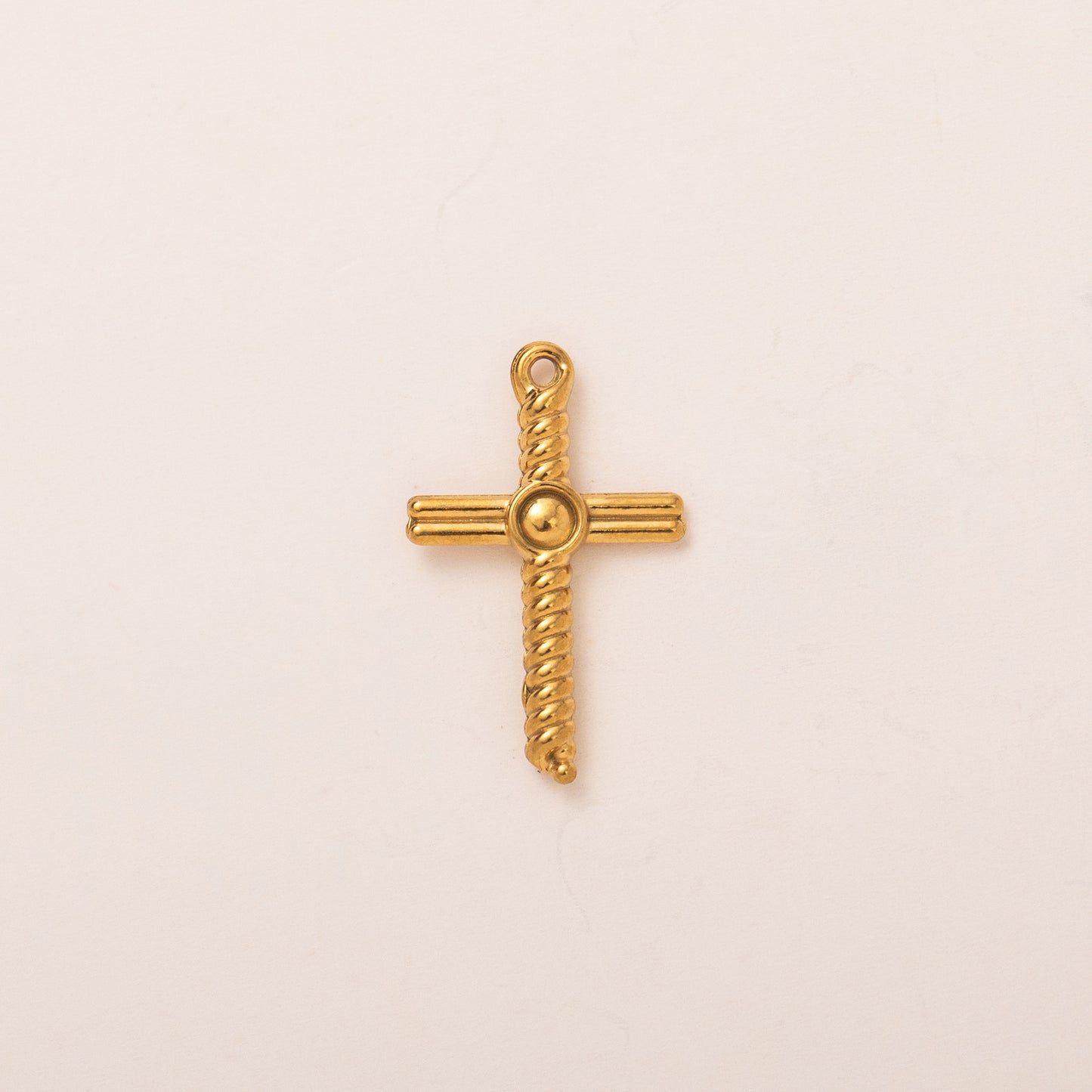 Vintage Geometric Stainless Steel PVD Gold Plated Pendant Charm Bar
