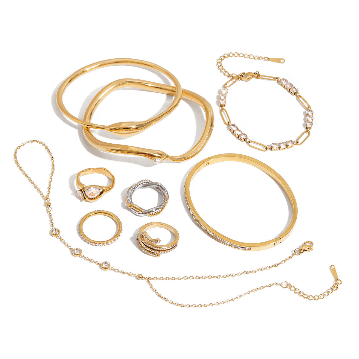 Anillo de acero de titanio de moda con forma de serpiente con acabado galvanizado para mujer, joyería de acero inoxidable