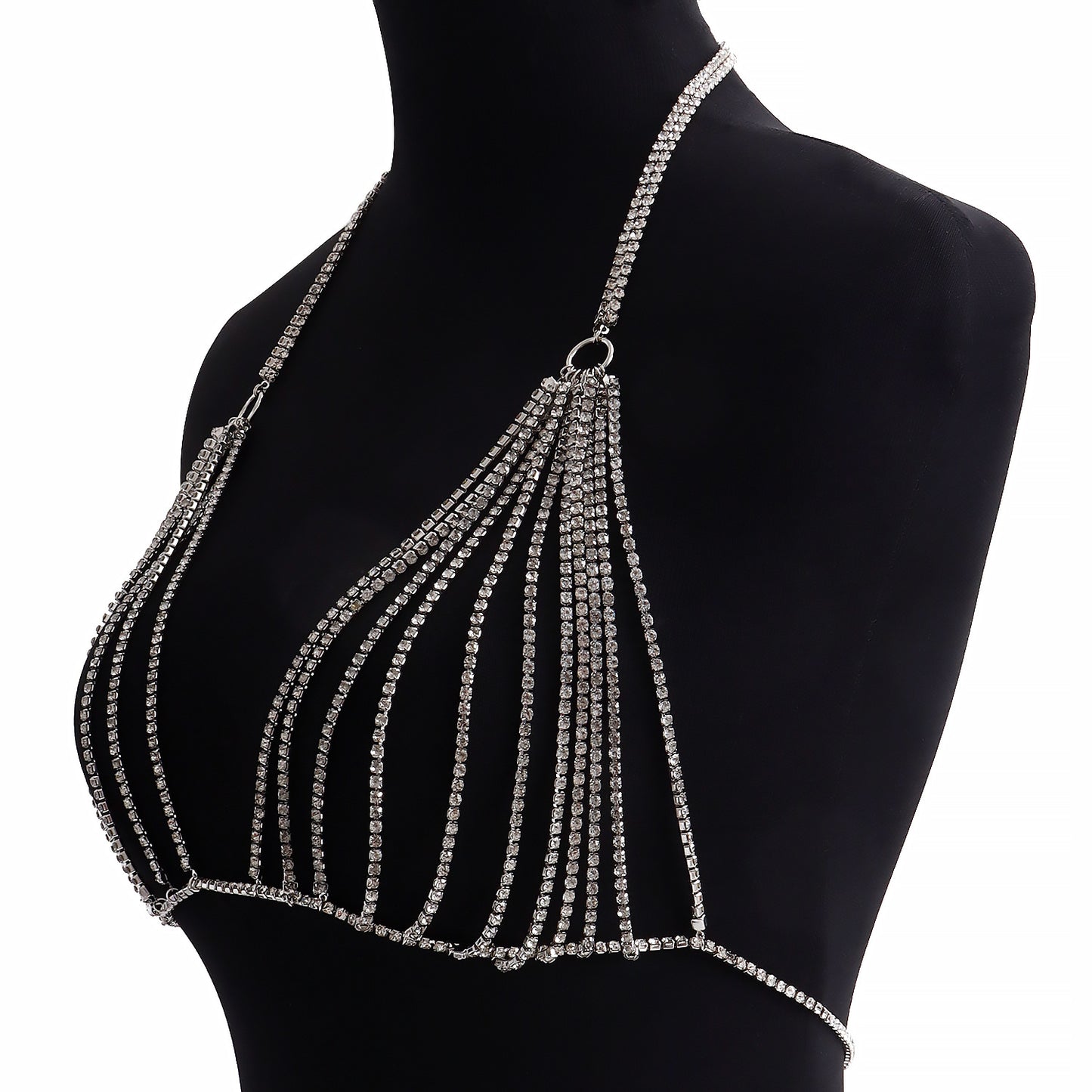 Sexy Bohemian-Style Body Chain for Women with Rhinestone Accents and Plated Alloy Construction