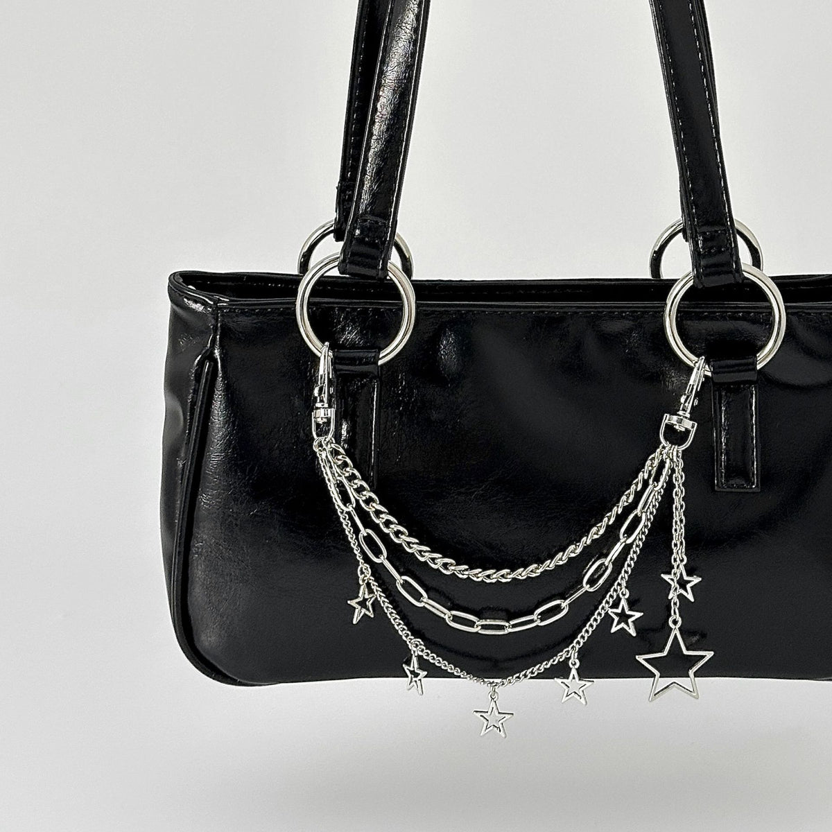 Elegant Plated Zinc Alloy Star Pendant Bag Chain Charm