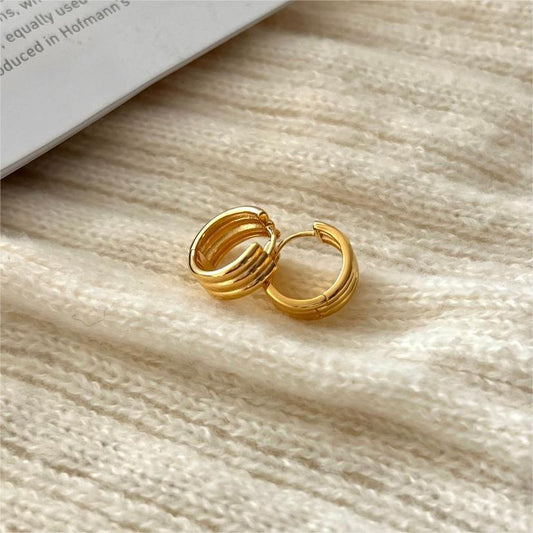 Minimalist Korean Style Geometric Bar Earrings in 925 Sterling Silver with Plated Finish