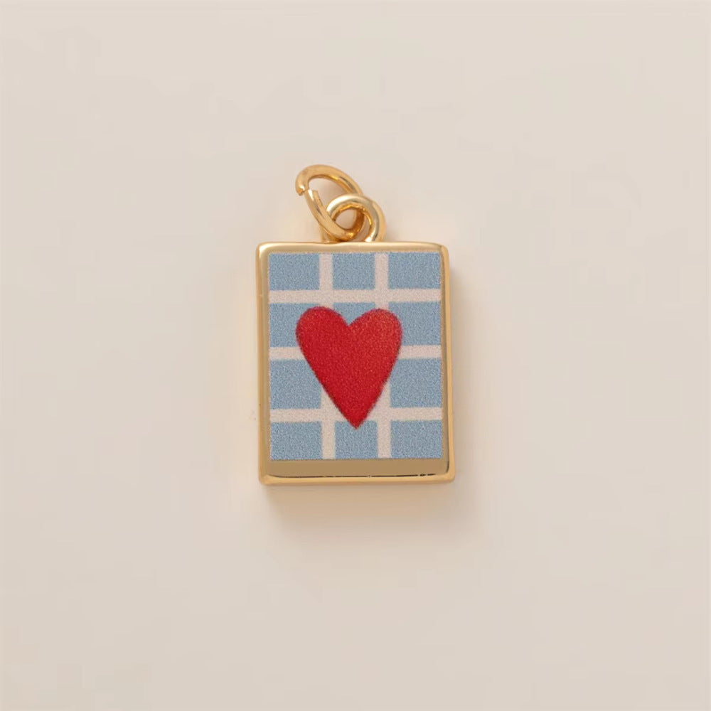 Sweet Stainless Steel Plated Heart Geometric Pendant Necklace