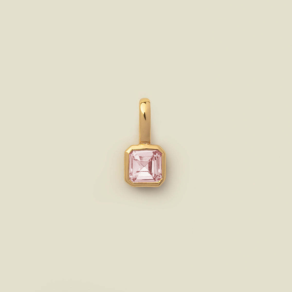 Minimalist Square Titanium Steel Gemstone Pendant with Cubic Zirconia Inlay Charm Bar for Women