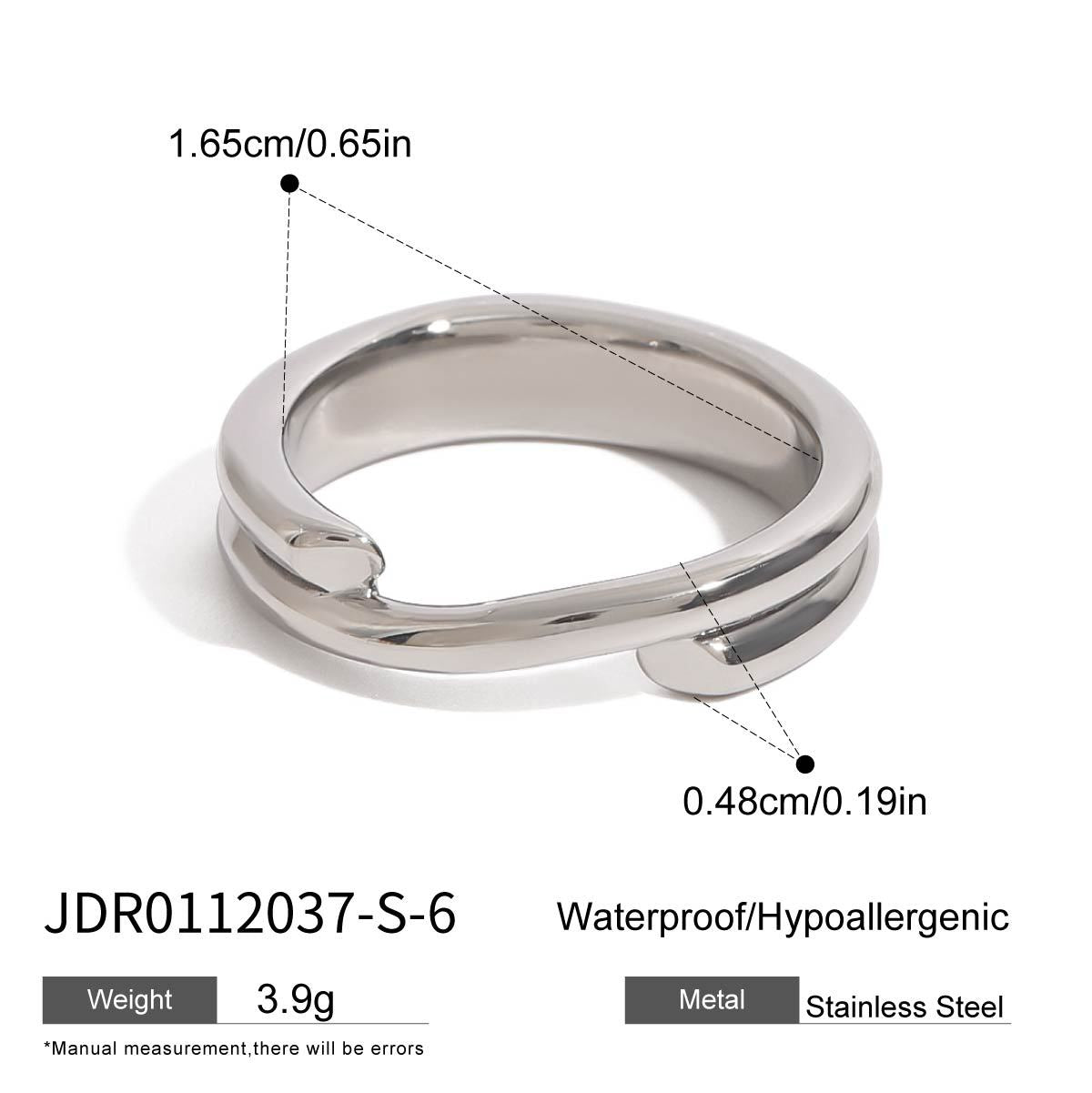 Minimalist Geometric Plated Stainless Steel Ring for Women