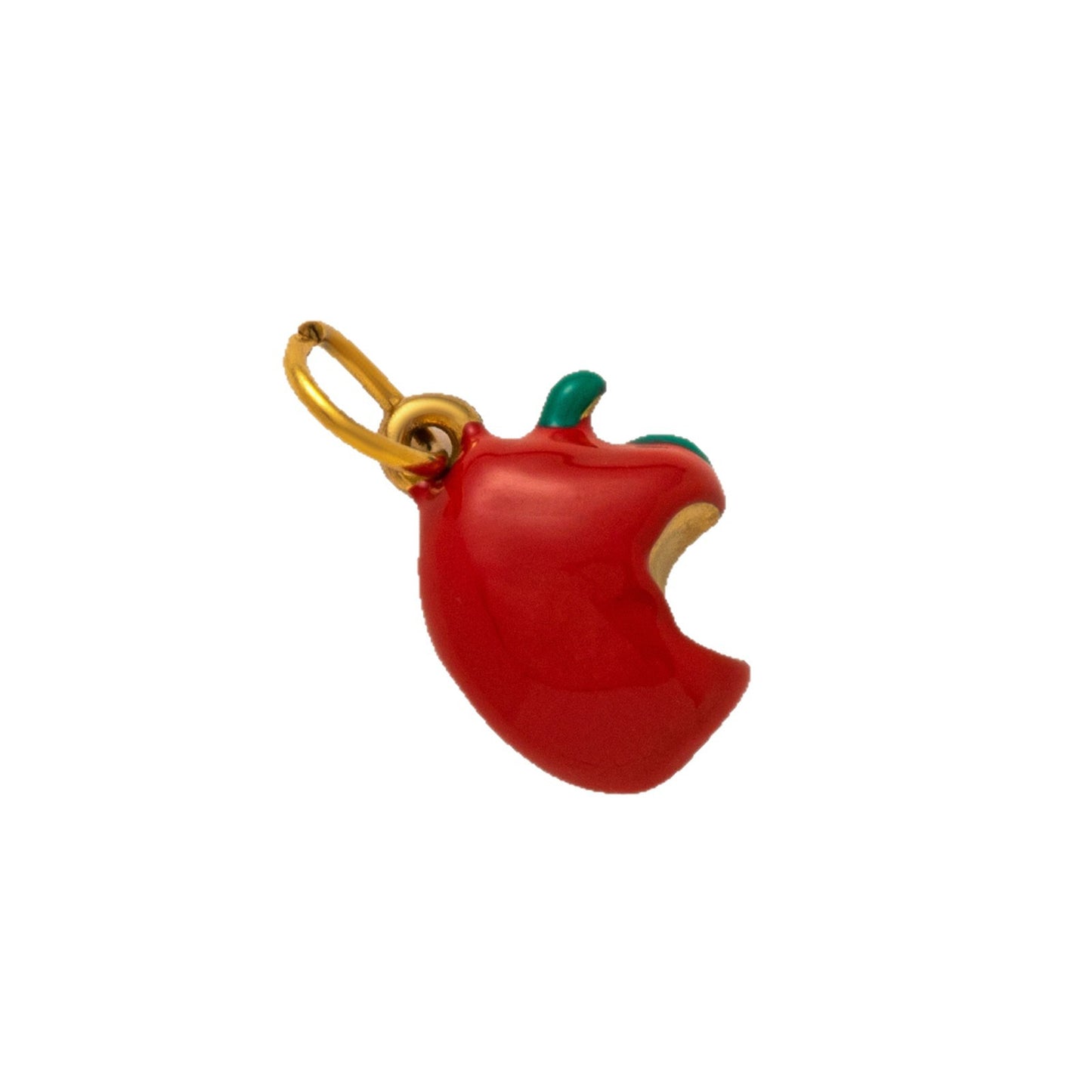 Vintage 18K Gold Plated Stainless Steel Apple Lemon Charm Bar PVD