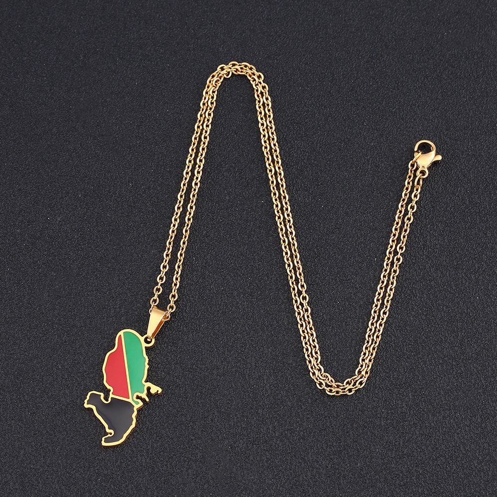Collar con Colgante Geométrico Minimalista de Acero Inoxidable con Acabado Chapado para Mujer, Cadena de Capas a la Moda