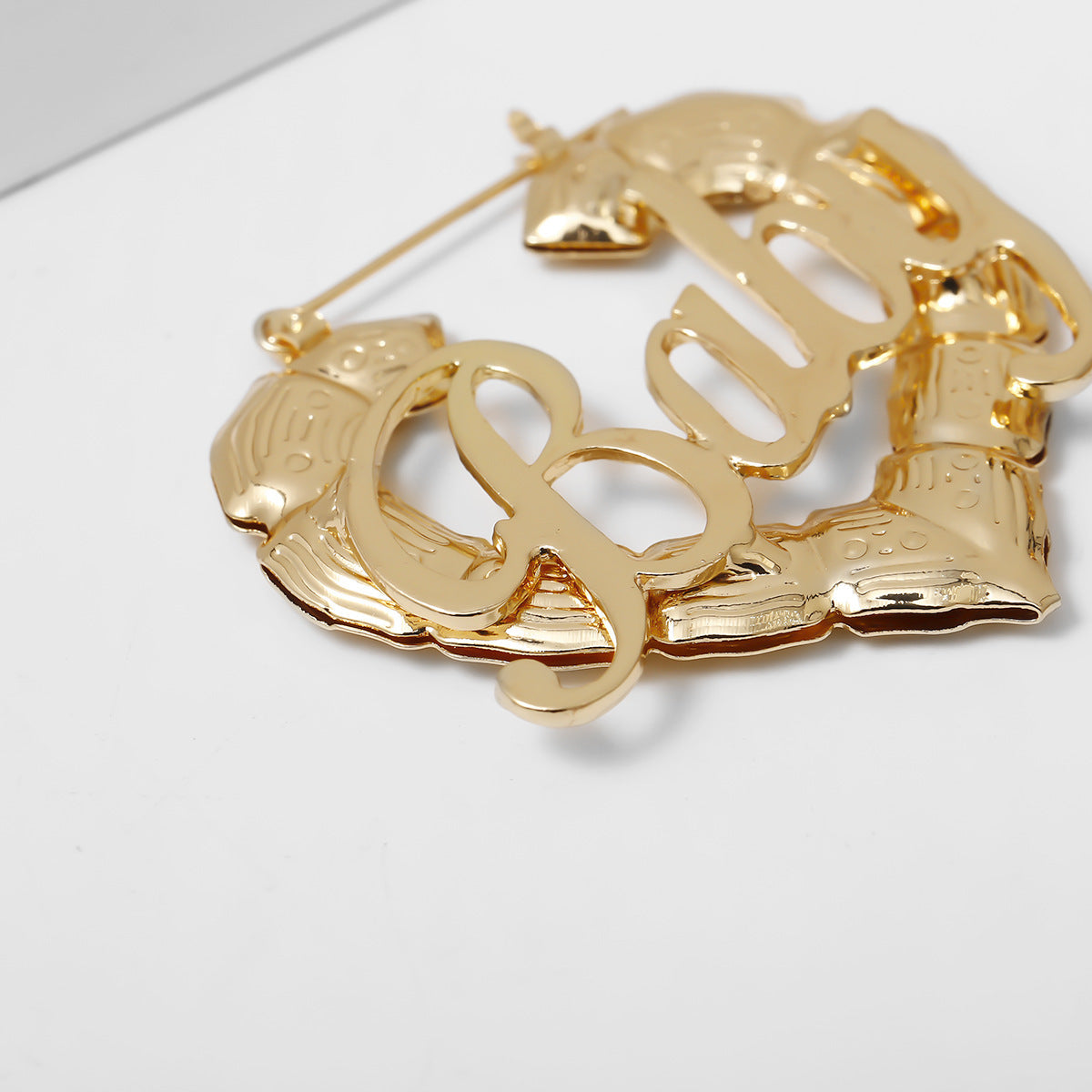 Hollow Letter and Heart Alloy Plated Earrings for Women
