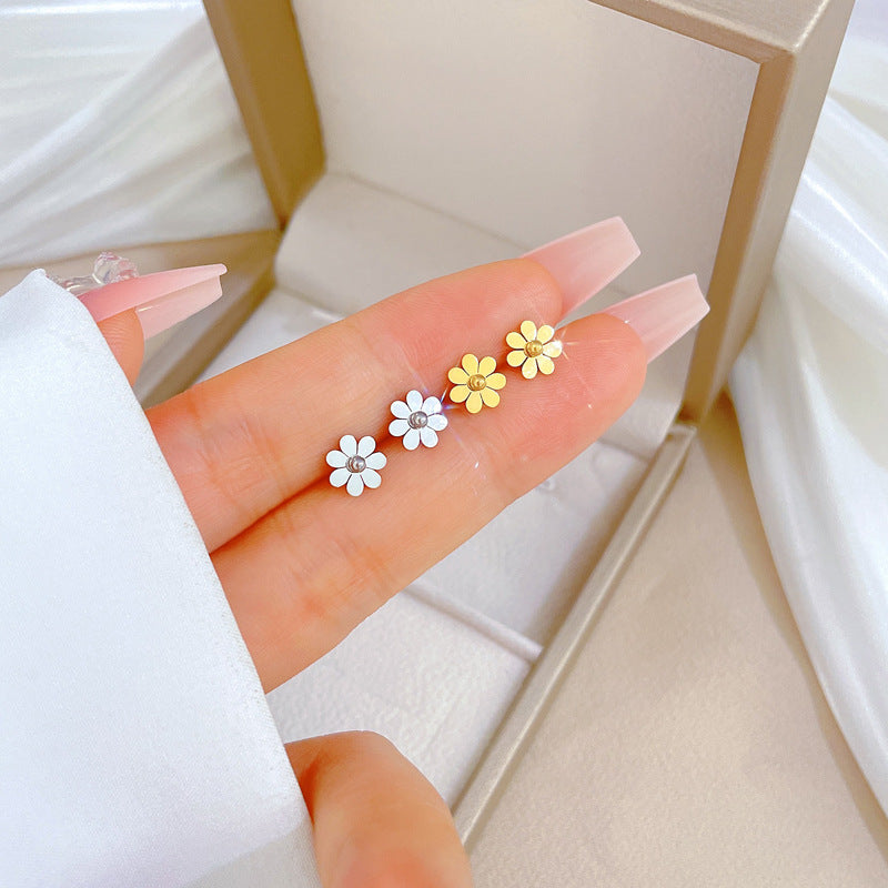 Minimalist Geometric Titanium Steel Ear Studs for Women