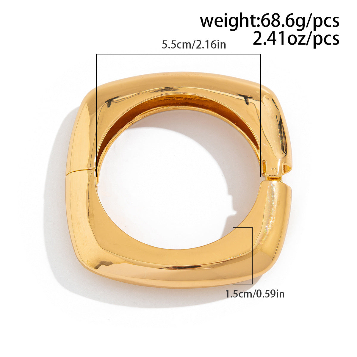 Bracciale largo in lega esagerato con texture martellata liquida, design geometrico irregolare, finitura galvanica da donna