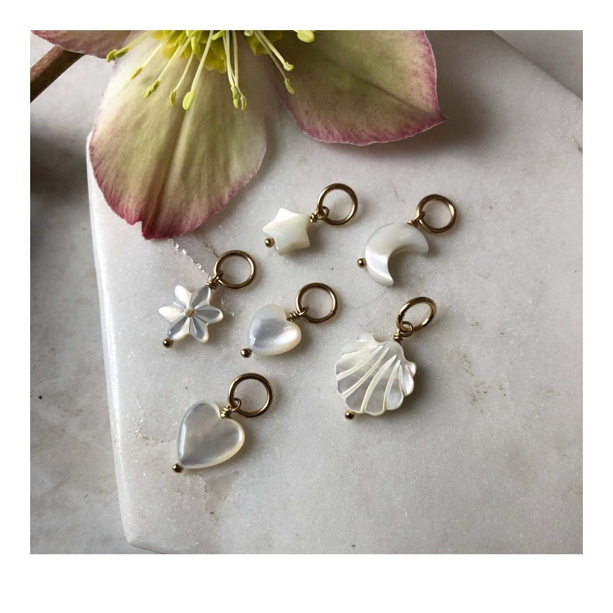 Vintage 18K Gold Plated Stainless Steel Heart Moon Star Geometric Necklace with Titanium Steel and Pearl Pendant